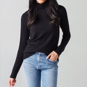 ATM Anthony Thomas Melillo 100% Cashmere Black Turtleneck Sweater Womens S